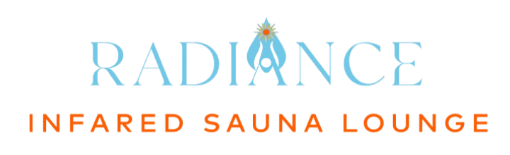 Radiance Infrared Sauna Lounge" logo with a sun icon above the letter 'A' in 'Radiance'.